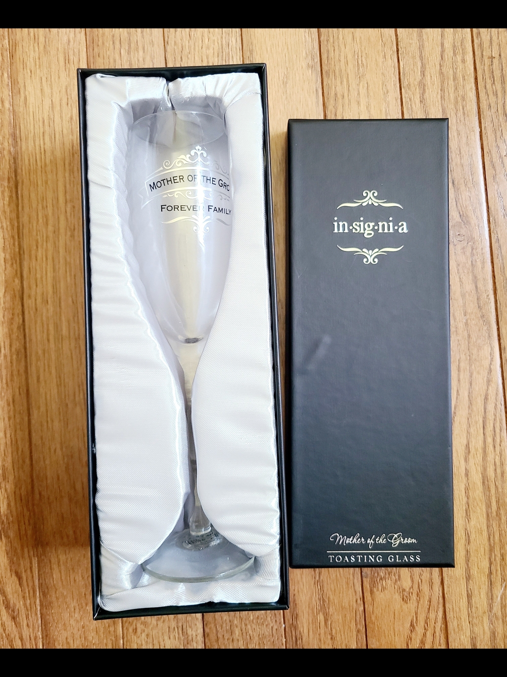 in·sig·ni·a Mother of the Groom Toasting Glass - Clear